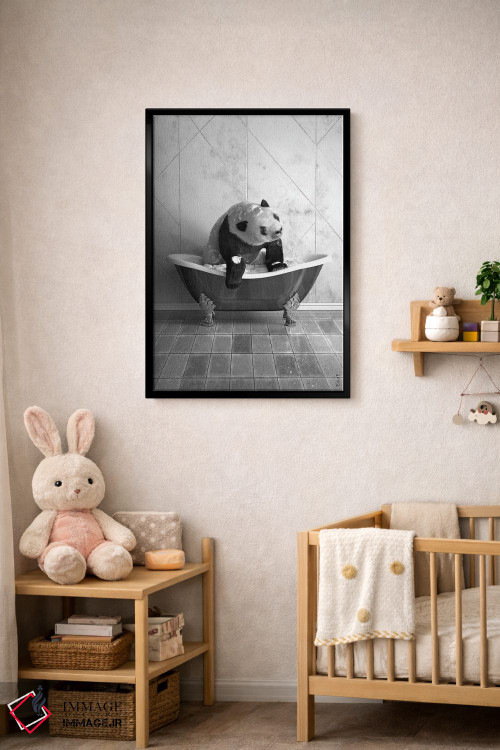 تابلو دکوراتیو پاندا روی توالت اثر جوفری فیلیپ - D4B