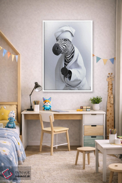 تابلو دکوراتیو گورخر در وان اثر جوفری فیلیپ - D1W