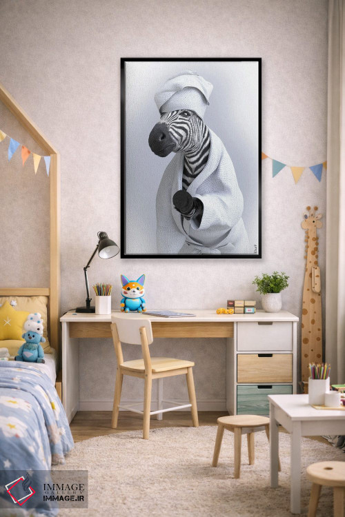 تابلو دکوراتیو گورخر در وان اثر جوفری فیلیپ - D2B