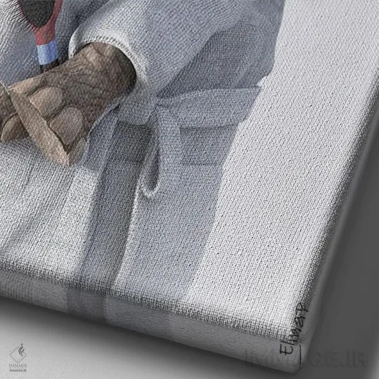 تابلو دکوراتیو طرح فیل برای حمام اثر جوفری فیلیپ - نمای نزدیک بافت بوم