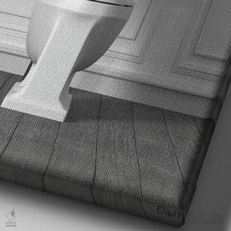 تابلو دکوراتیو پنگوئن در توالت اثر جوفری فیلیپ - نمای نزدیک بافت بوم