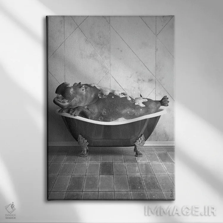 تابلو دکوراتیو اسب آبی در وان اثر جوفری فیلیپ - نمای روبهرو روی دیوار