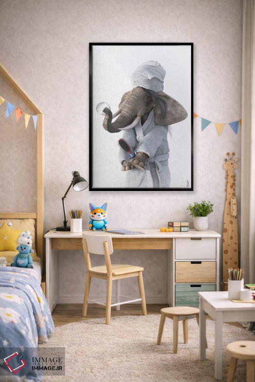 تابلو دکوراتیو طرح فیل برای حمام اثر جوفری فیلیپ - D2B