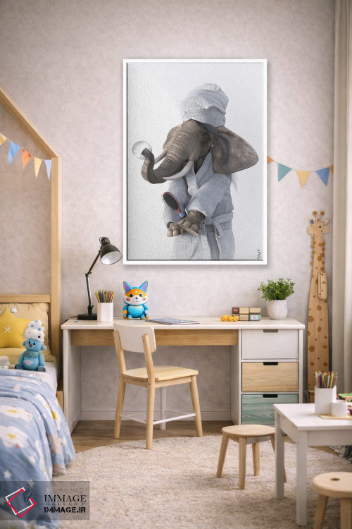 تابلو دکوراتیو طرح فیل برای حمام اثر جوفری فیلیپ - D1W