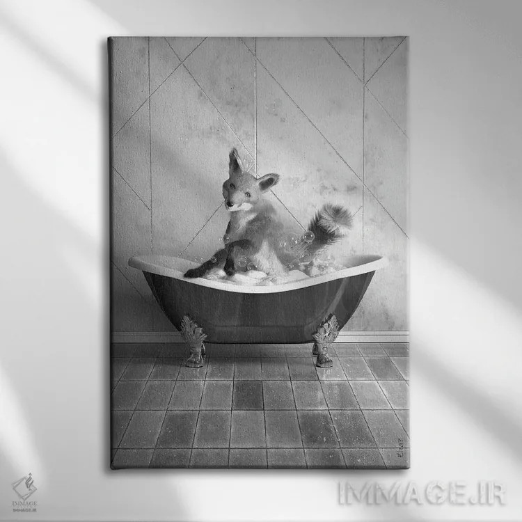 تابلو دکوراتیو روباه در وان اثر جوفری فیلیپ - نمای روبهرو روی دیوار