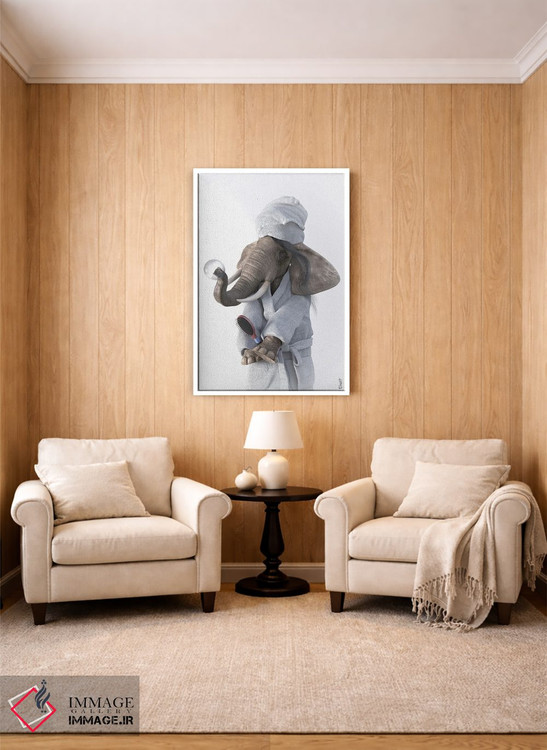 تابلو دکوراتیو طرح فیل برای حمام اثر جوفری فیلیپ - D3W