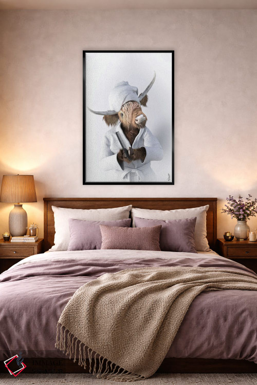 تابلو دکوراتیو طرح گاو کوهستانی برای حمام اثر جوفری فیلیپ - D6B
