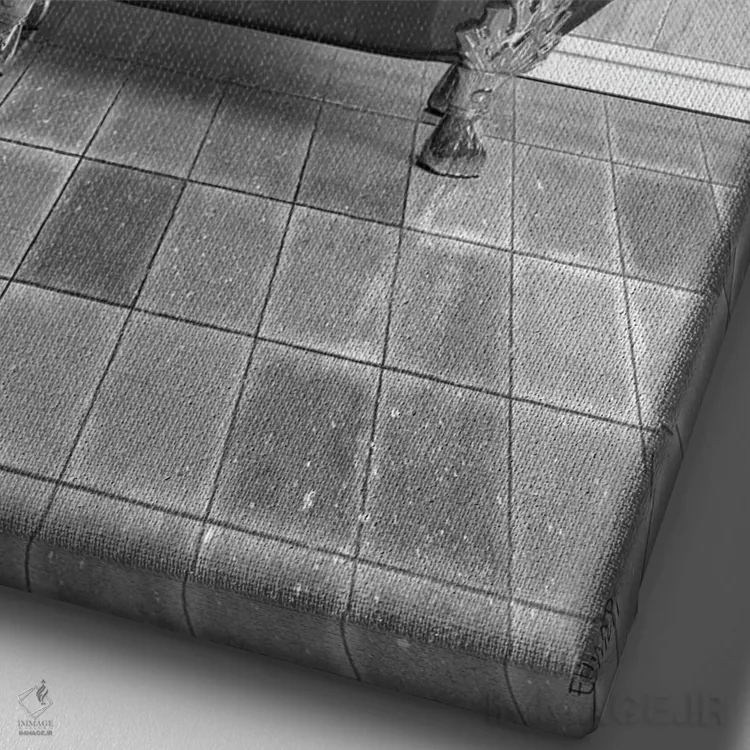 تابلو دکوراتیو اسب آبی در وان اثر جوفری فیلیپ - نمای نزدیک بافت بوم