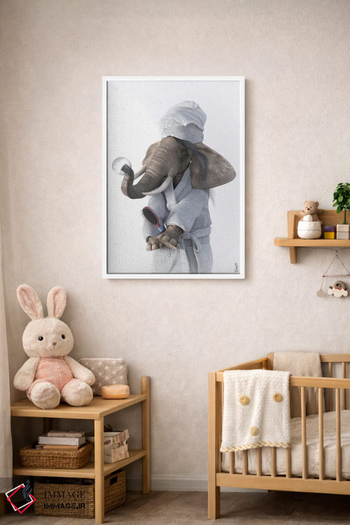 تابلو دکوراتیو طرح فیل برای حمام اثر جوفری فیلیپ - D4W