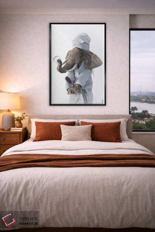 تابلو دکوراتیو طرح فیل برای حمام اثر جوفری فیلیپ - D5B