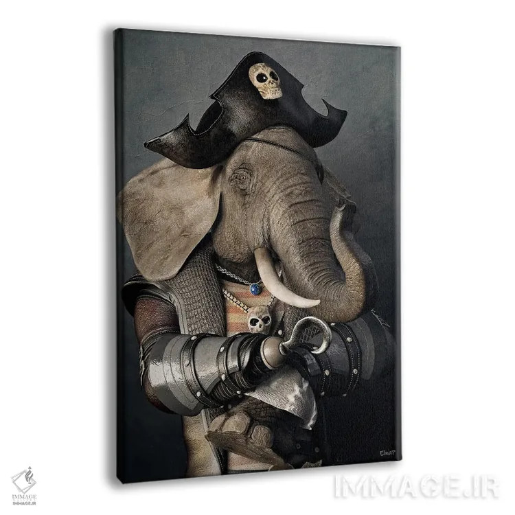 تابلو دکوراتیو پرتره فیل به سبک رنسانس قدیمی اثر جوفری فیلیپ - نمای پرسپکتیو محصول