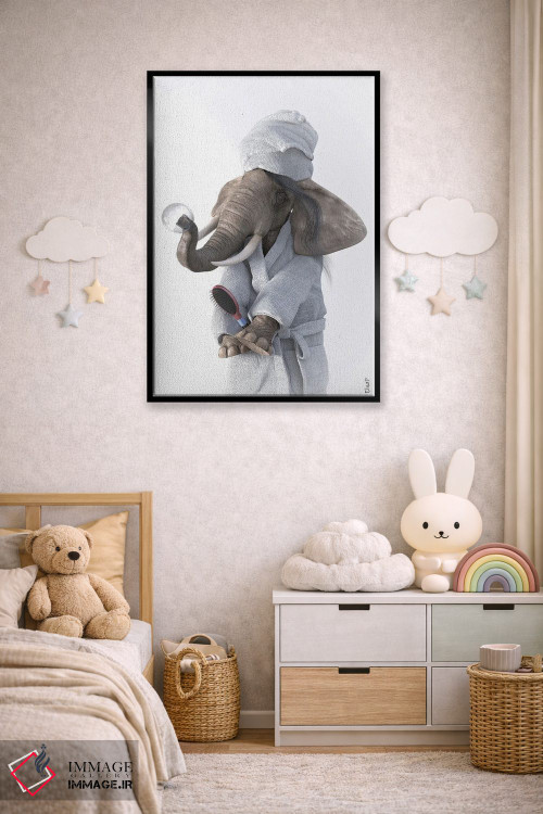 تابلو دکوراتیو طرح فیل برای حمام اثر جوفری فیلیپ - D6B