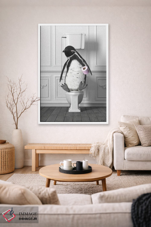 تابلو دکوراتیو پنگوئن در توالت اثر جوفری فیلیپ - D1W