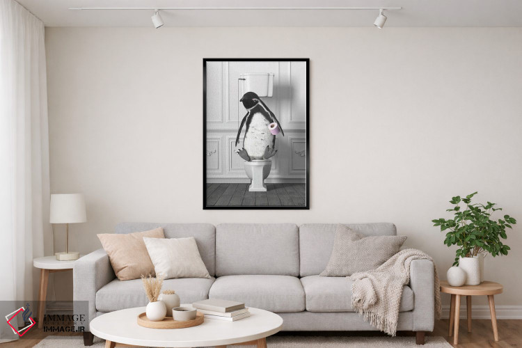 تابلو دکوراتیو پنگوئن در توالت اثر جوفری فیلیپ - D5B
