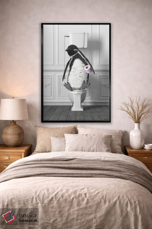 تابلو دکوراتیو پنگوئن در توالت اثر جوفری فیلیپ - D3B