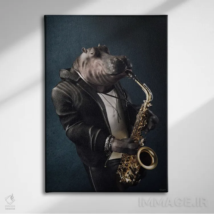 تابلو دکوراتیو پرتره اسب آبی به سبک رنسانس قدیمی اثر جوفری فیلیپ - نمای روبهرو روی دیوار