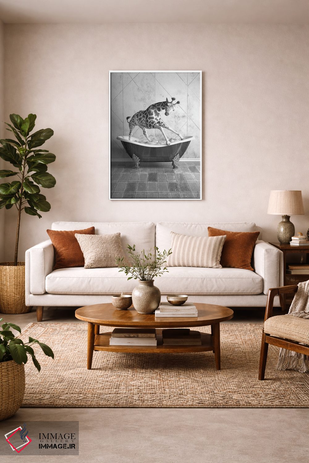 تابلو دکوراتیو زرافه در وان اثر جوفری فیلیپ - D3W