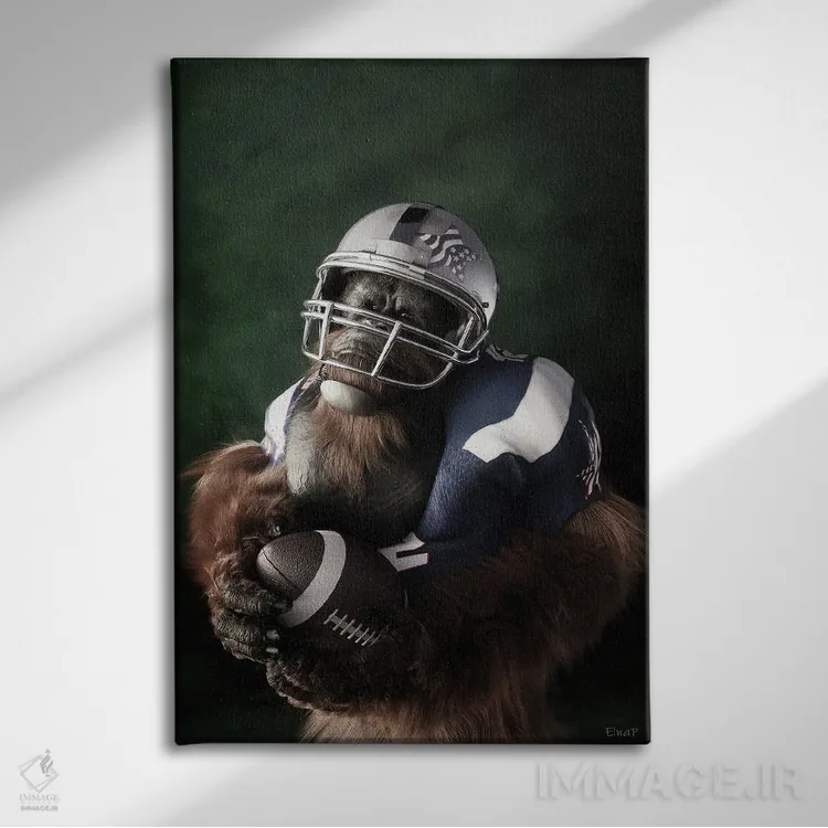 تابلو دکوراتیو پرتره اورانگوتان به سبک رنسانس قدیمی اثر جوفری فیلیپ - نمای روبهرو روی دیوار