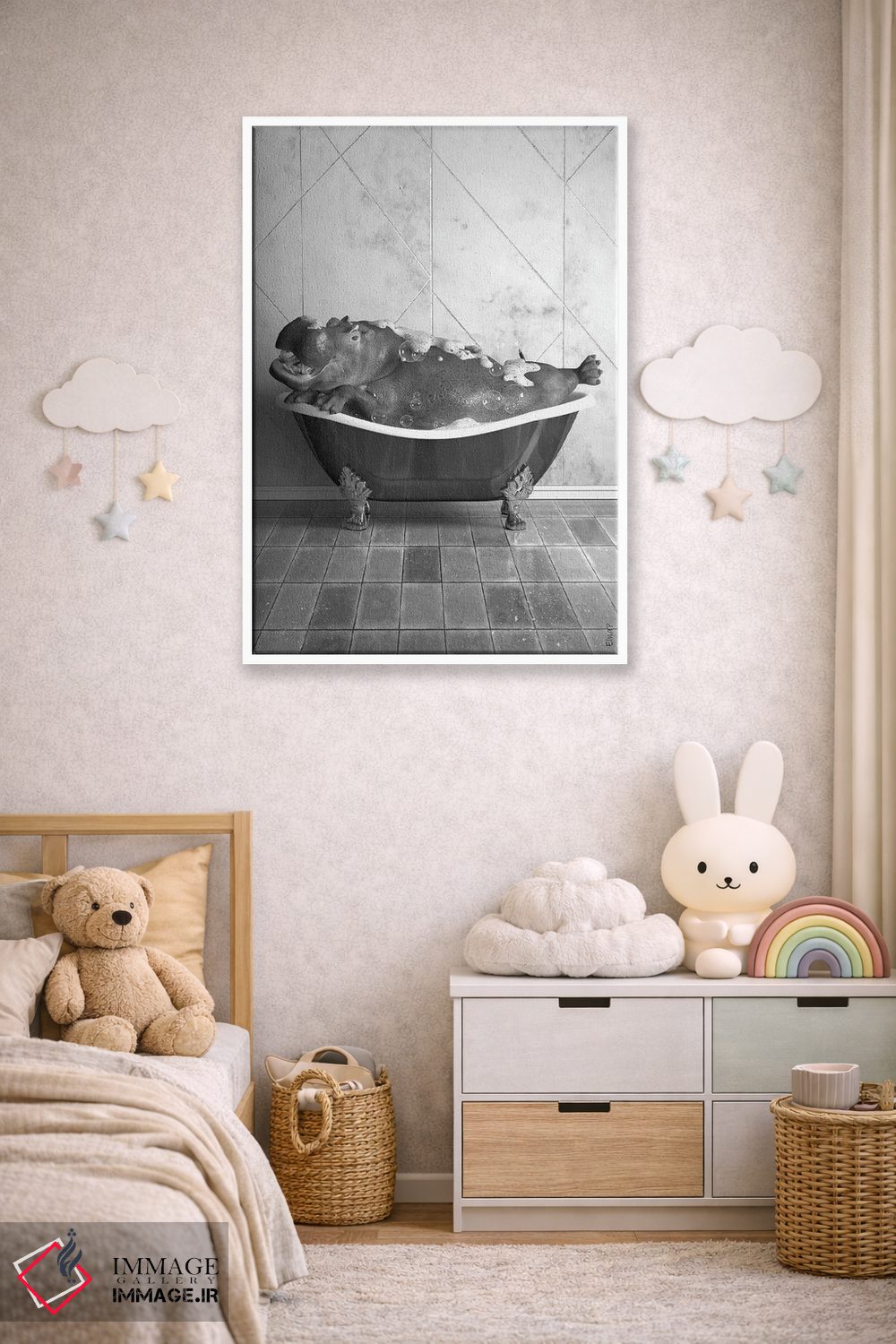 تابلو دکوراتیو اسب آبی در وان اثر جوفری فیلیپ - D4W