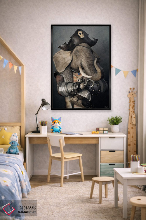 تابلو دکوراتیو پرتره فیل به سبک رنسانس قدیمی اثر جوفری فیلیپ - D2B