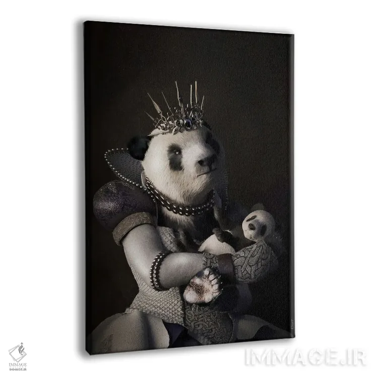 تابلو دکوراتیو پرتره پاندا به سبک رنسانس قدیمی اثر جوفری فیلیپ - نمای پرسپکتیو محصول