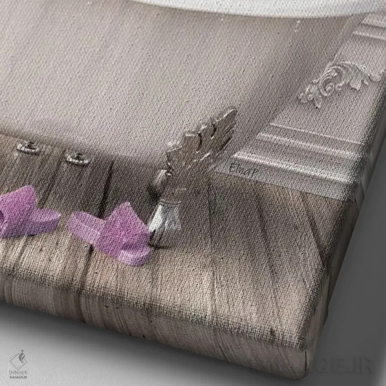 تابلو دکوراتیو اورانگوتان ها در حمام اثر جوفری فیلیپ - نمای نزدیک بافت بوم