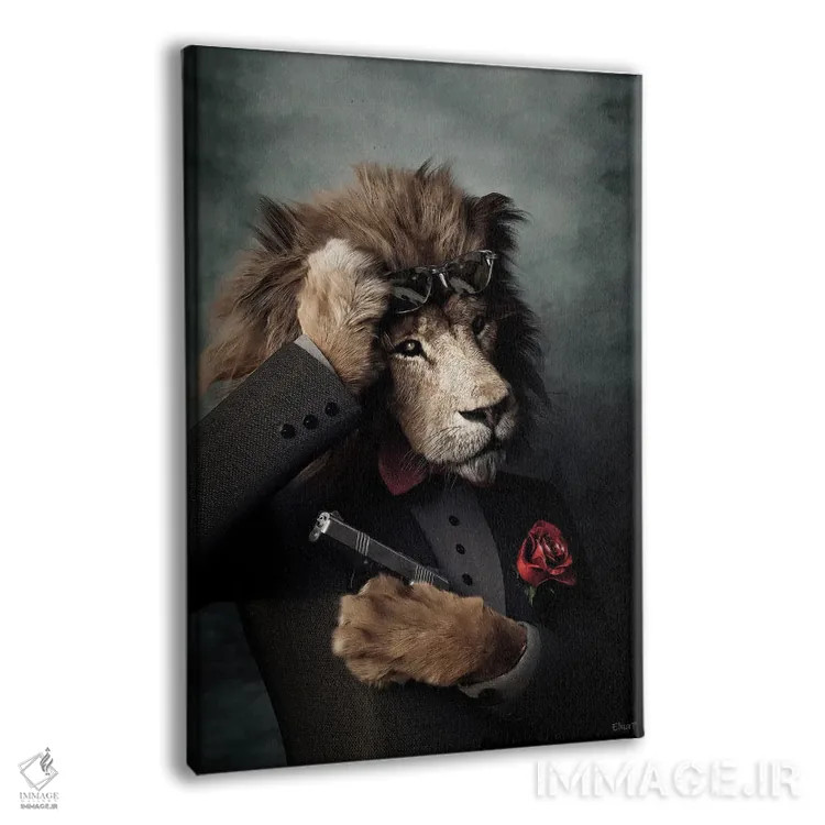 تابلو دکوراتیو پرتره شیر به سبک رنسانس قدیمی اثر جوفری فیلیپ - نمای پرسپکتیو محصول