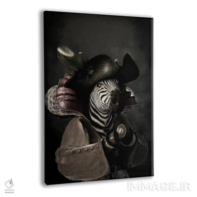 تابلو دکوراتیو پرتره گورخر به سبک رنسانس قدیمی اثر جوفری فیلیپ - نمای پرسپکتیو محصول