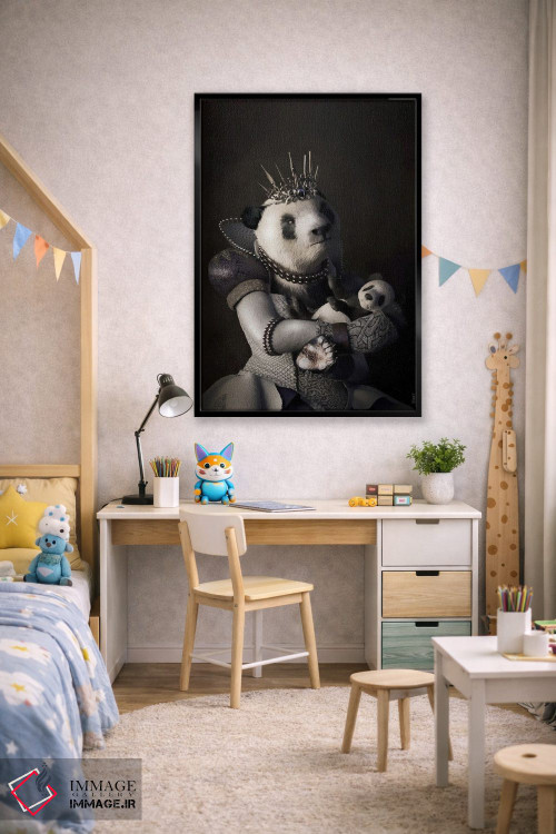 تابلو دکوراتیو پرتره پاندا به سبک رنسانس قدیمی اثر جوفری فیلیپ - D1B