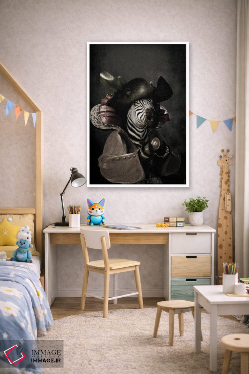 تابلو دکوراتیو پرتره گورخر به سبک رنسانس قدیمی اثر جوفری فیلیپ - D1W