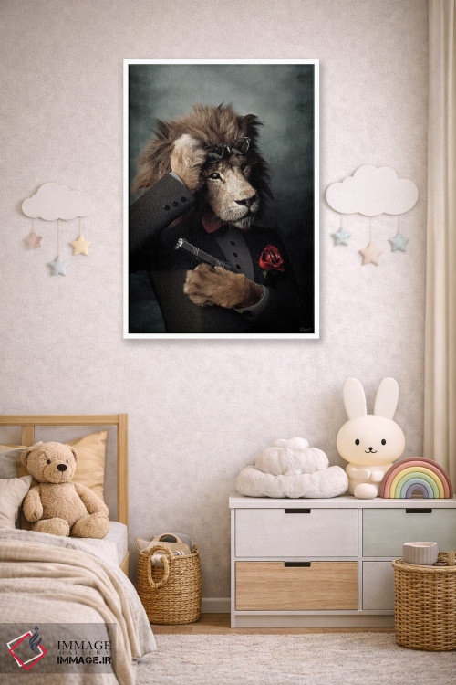 تابلو دکوراتیو پرتره شیر به سبک رنسانس قدیمی اثر جوفری فیلیپ - D4W