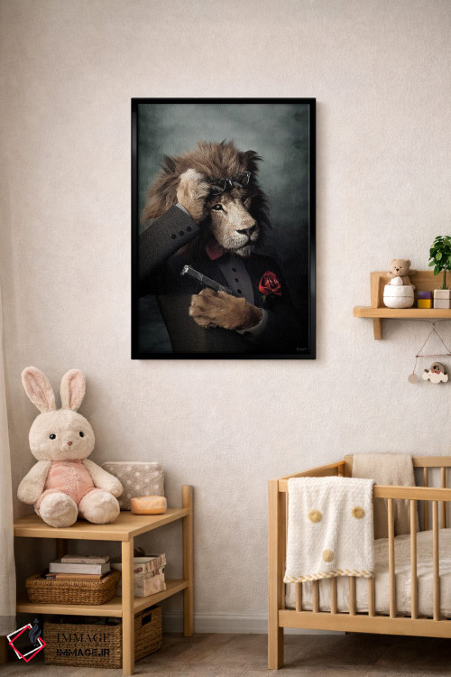 تابلو دکوراتیو پرتره شیر به سبک رنسانس قدیمی اثر جوفری فیلیپ - D5B