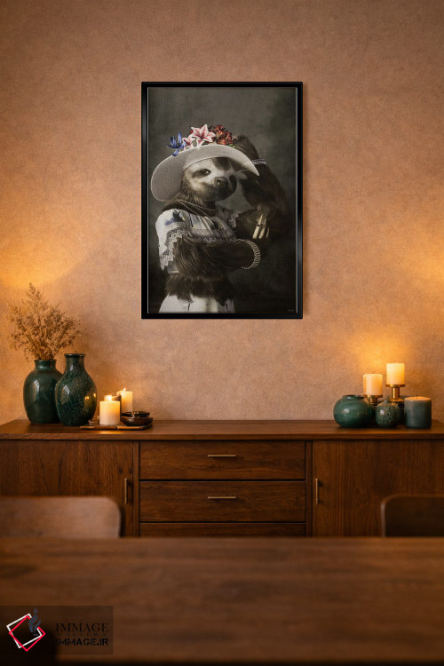 تابلو دکوراتیو پرتره تنبل به سبک رنسانس قدیمی اثر جوفری فیلیپ - D2B