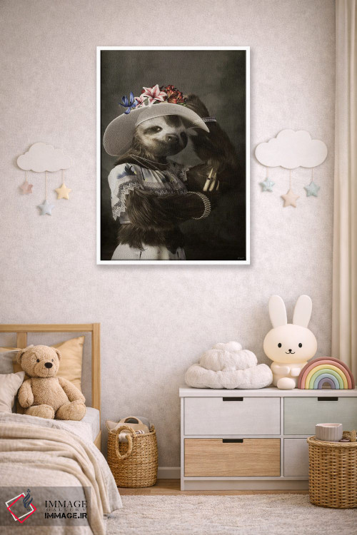 تابلو دکوراتیو پرتره تنبل به سبک رنسانس قدیمی اثر جوفری فیلیپ - D4W