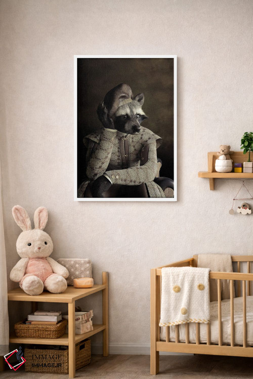 تابلو دکوراتیو پرتره راکون به سبک رنسانس قدیمی اثر جوفری فیلیپ - D2W