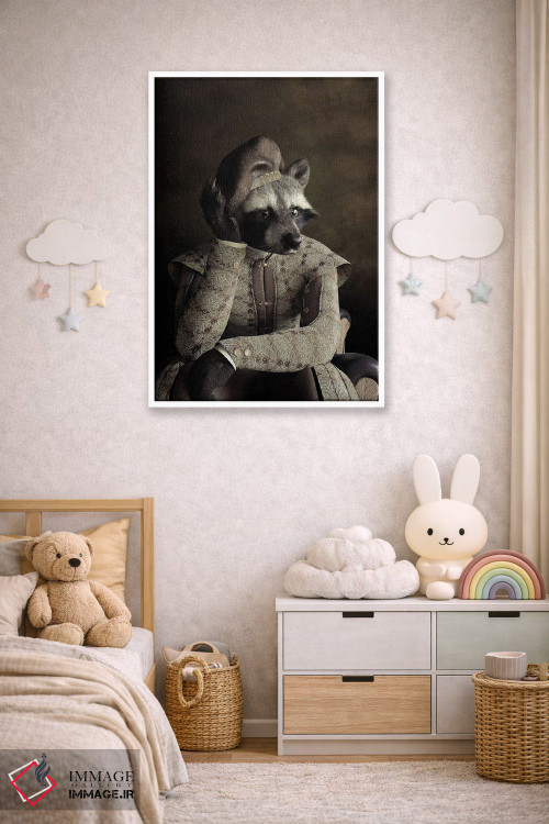 تابلو دکوراتیو پرتره راکون به سبک رنسانس قدیمی اثر جوفری فیلیپ - D3W