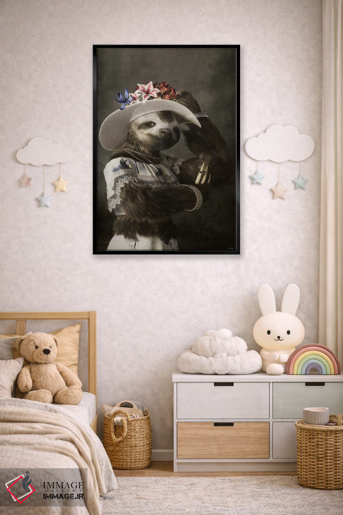 تابلو دکوراتیو پرتره تنبل به سبک رنسانس قدیمی اثر جوفری فیلیپ - D6B