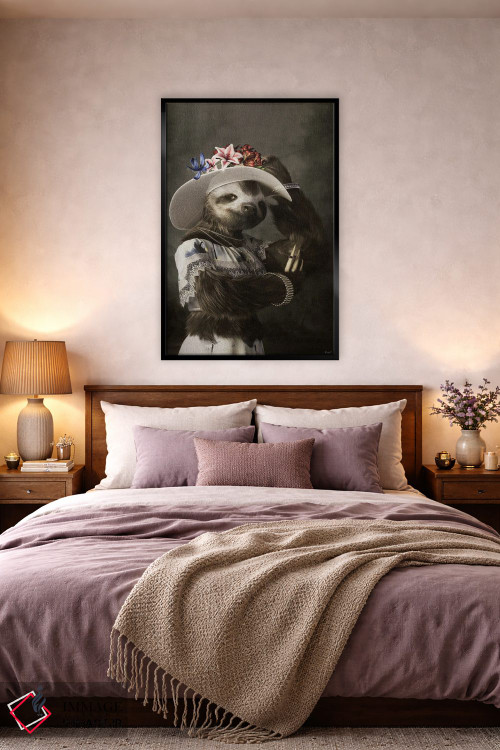 تابلو دکوراتیو پرتره تنبل به سبک رنسانس قدیمی اثر جوفری فیلیپ - D5B