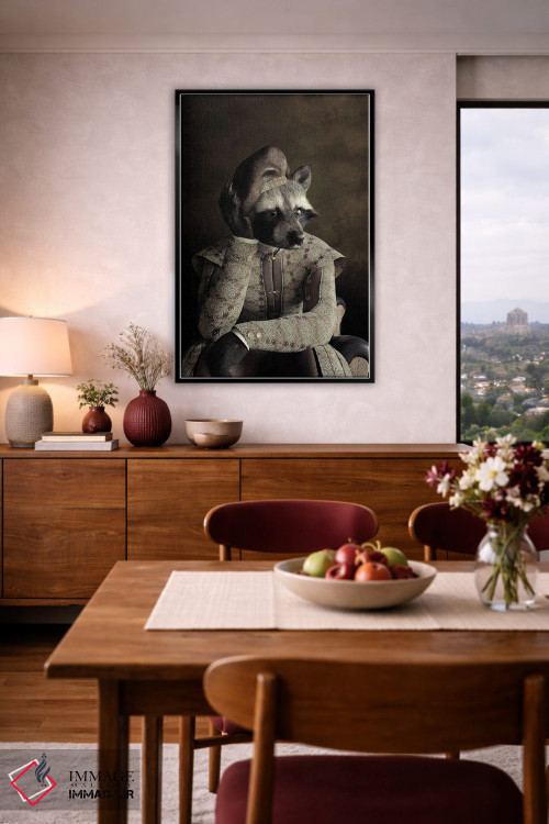 تابلو دکوراتیو پرتره راکون به سبک رنسانس قدیمی اثر جوفری فیلیپ - D5B