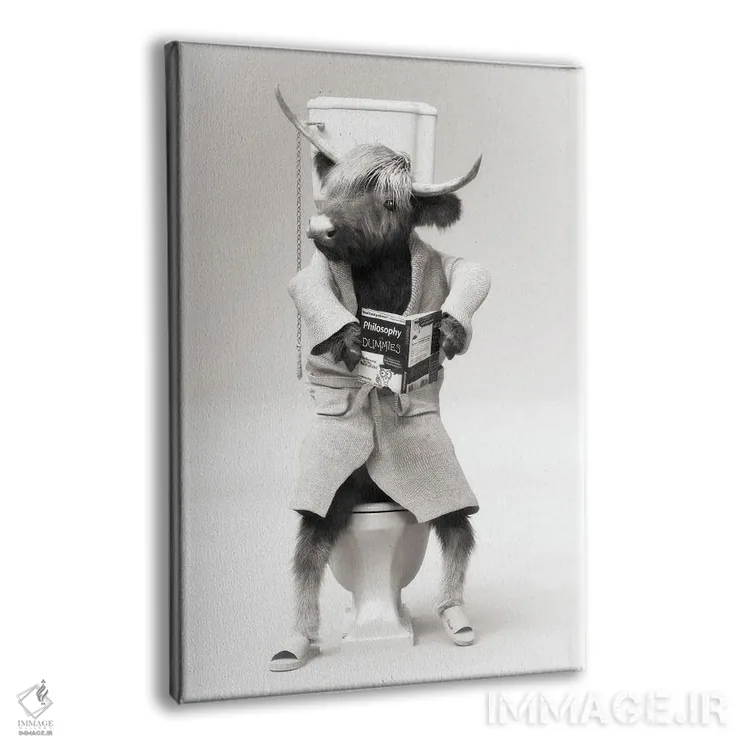 تابلو دکوراتیو گاو کوهستانی در توالت اثر جوفری فیلیپ - نمای پرسپکتیو محصول