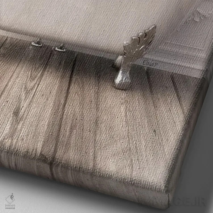 تابلو دکوراتیو گاوها در حمام اثر جوفری فیلیپ - نمای نزدیک بافت بوم