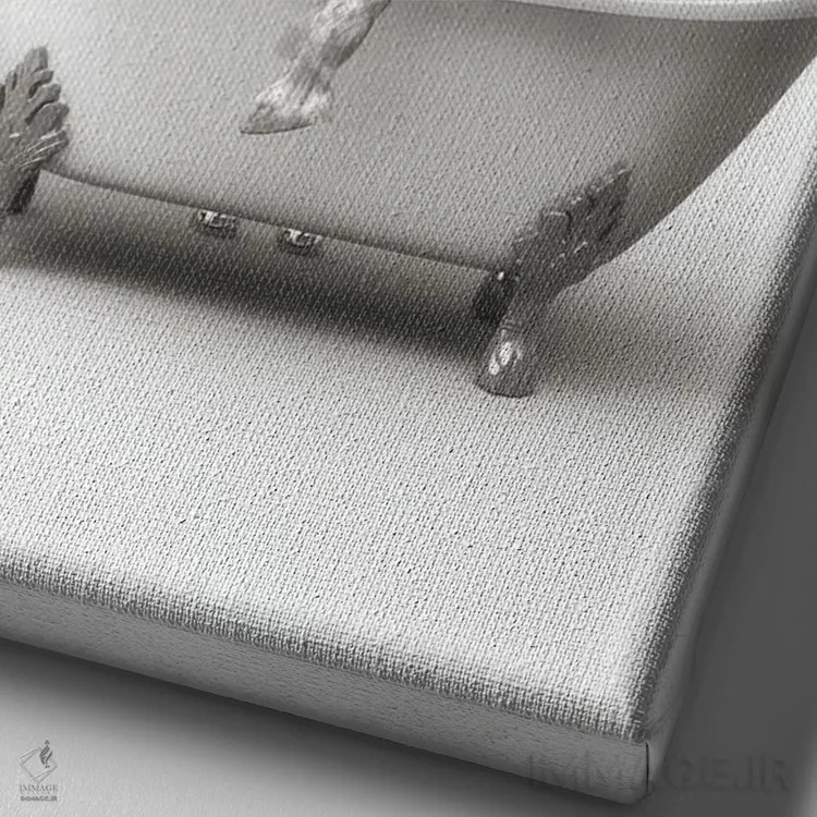 تابلو دکوراتیو پنگوئن و زرافه در حمام اثر جوفری فیلیپ - نمای نزدیک بافت بوم