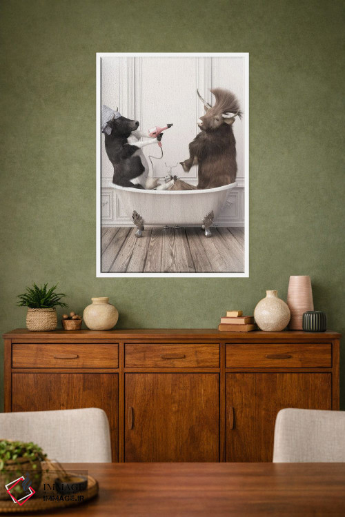 تابلو دکوراتیو گاوها در حمام اثر جوفری فیلیپ - D1W