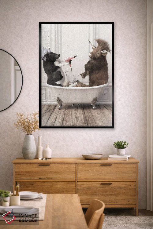 تابلو دکوراتیو گاوها در حمام اثر جوفری فیلیپ - D2B