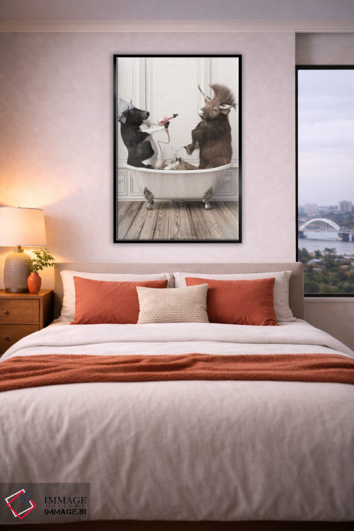 تابلو دکوراتیو گاوها در حمام اثر جوفری فیلیپ - D4B