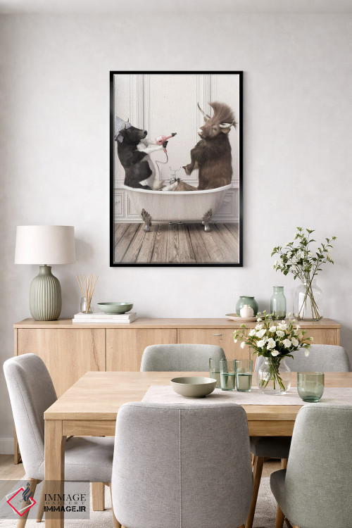 تابلو دکوراتیو گاوها در حمام اثر جوفری فیلیپ - D6B