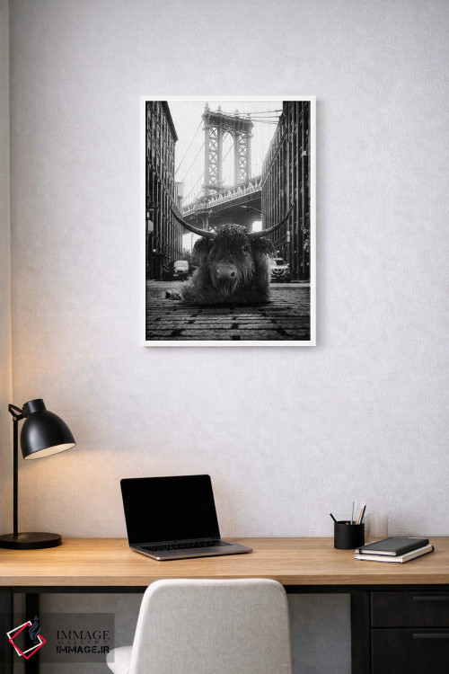 تابلو دکوراتیو گاو کوهستانی در خیابان اثر جوفری فیلیپ - D1W