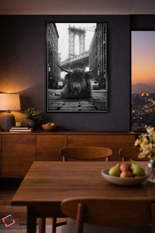 تابلو دکوراتیو گاو کوهستانی در خیابان اثر جوفری فیلیپ - D2B