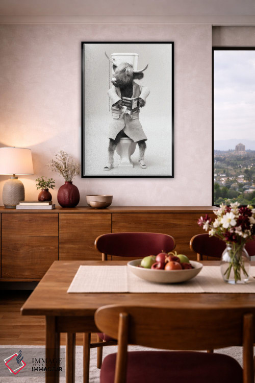 تابلو دکوراتیو گاو کوهستانی در توالت اثر جوفری فیلیپ - D3B