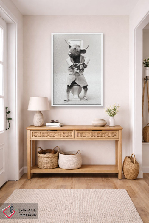 تابلو دکوراتیو گاو کوهستانی در توالت اثر جوفری فیلیپ - D4W